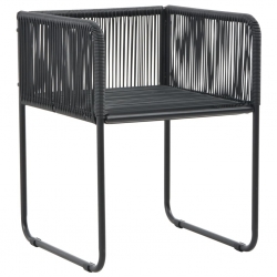 3-częściowy zestaw mebli ogrodowych, rattan PVC, czarno-brązowy