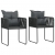 3-częściowy zestaw mebli ogrodowych, rattan PVC, czarno-brązowy