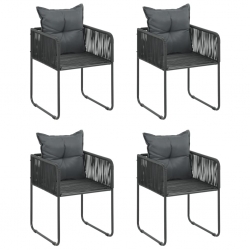 5-częściowy zestaw mebli ogrodowych, rattan PVC, czarno-brązowy