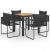 5-częściowy zestaw mebli ogrodowych, rattan PVC, czarno-brązowy