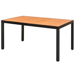 7-częściowy zestaw mebli ogrodowych, rattan PVC, czarno-brązowy