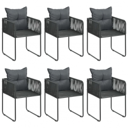 7-częściowy zestaw mebli ogrodowych, rattan PVC, czarno-brązowy