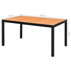 7-częściowy zestaw mebli ogrodowych, rattan PVC, czarno-brązowy