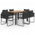 7-częściowy zestaw mebli ogrodowych, rattan PVC, czarno-brązowy