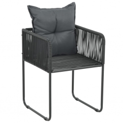 7-częściowy zestaw mebli ogrodowych, rattan PVC, czarno-brązowy