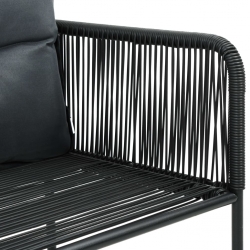 7-częściowy zestaw mebli ogrodowych, rattan PVC, czarno-brązowy
