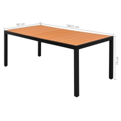 7-częściowy zestaw mebli ogrodowych, rattan PVC, czarno-brązowy