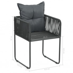 7-częściowy zestaw mebli ogrodowych, rattan PVC, czarno-brązowy