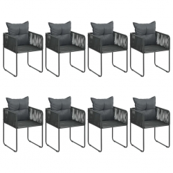 9-częściowy zestaw mebli ogrodowych, rattan PVC, czarno-brązowy