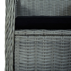 9-cz. zestaw mebli ogrodowych, poduszki, rattan PE, jasnoszary