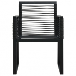 3-cz. zestaw mebli ogrodowych, rattan PVC, czarny