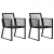 3-cz. zestaw mebli ogrodowych, rattan PVC, czarny