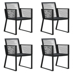 5-cz. zestaw mebli ogrodowych, rattan PVC, czarny