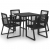 5-cz. zestaw mebli ogrodowych, rattan PVC, czarny