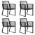 5-cz. zestaw mebli ogrodowych, rattan PVC, czarny