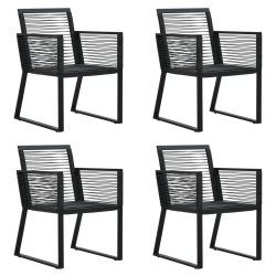 5-cz. zestaw mebli ogrodowych, rattan PVC, czarny