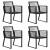 5-cz. zestaw mebli ogrodowych, rattan PVC, czarny
