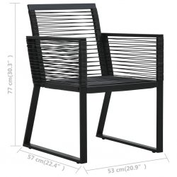 9-cz. zestaw mebli ogrodowych, rattan PVC, czarny