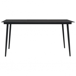 9-cz. zestaw mebli ogrodowych, rattan PVC, czarny