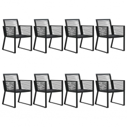 9-cz. zestaw mebli ogrodowych, rattan PVC, czarny