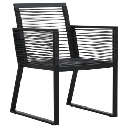 9-cz. zestaw mebli ogrodowych, rattan PVC, czarny