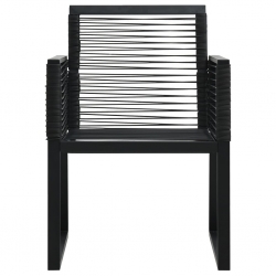 9-cz. zestaw mebli ogrodowych, rattan PVC, czarny