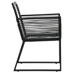 9-cz. zestaw mebli ogrodowych, rattan PVC, czarny