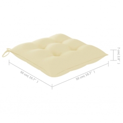 Krzesła ogrodowe z poduszkami, 3 szt., lite drewno akacjowe