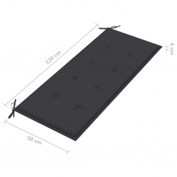 2-os. ławka ogrodowa z poduszką, 120 cm, lity eukaliptus