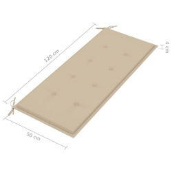 2-os. ławka ogrodowa z poduszką, 120 cm, lity eukaliptus