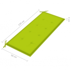2-os. ławka ogrodowa z poduszką, 120 cm, lity eukaliptus