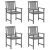 Krzesła reżyserskie z poduszkami, 4 szt., szare, akacjowe