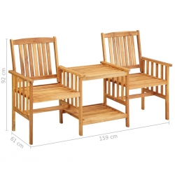 Krzesła ogrodowe ze stolikiem i poduszkami, drewno akacjowe