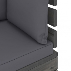 Ogrodowa sofa narożna z palet, z poduszkami, drewno sosnowe