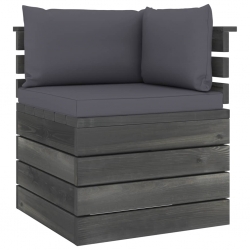 Ogrodowa sofa 4-osobowa z palet, z poduszkami, drewno sosnowe