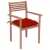 Krzesła ogrodowe, 2 szt., czerwone poduszki, lite drewno tekowe