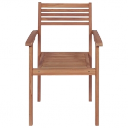 Krzesła ogrodowe, 2 szt., niebieskie poduszki, drewno tekowe