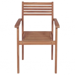 Krzesła ogrodowe, 4 szt., niebieskie poduszki, drewno tekowe