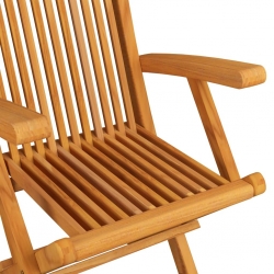 Krzesła ogrodowe, szare poduszki, 3 szt., lite drewno tekowe