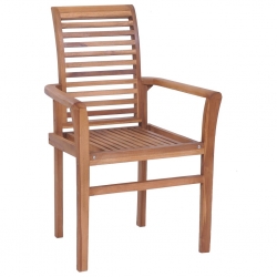 Krzesła stołowe, 2 szt., kremowe poduszki, drewno tekowe