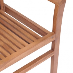 Krzesła stołowe, 4 szt., kremowe poduszki, drewno tekowe
