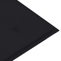 Ławka ogrodowa z czarną poduszką, 112 cm, lite drewno tekowe