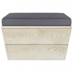 4-cz. zestaw wypoczynkowy z palet, z poduszkami, świerk