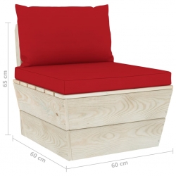 Ogrodowa sofa 4-osobowa z palet, z poduszkami, drewno świerkowe