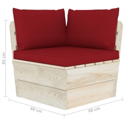 Ogrodowa sofa 4-osobowa z palet, z poduszkami, drewno świerkowe