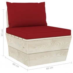 Ogrodowa sofa 4-osobowa z palet, z poduszkami, drewno świerkowe