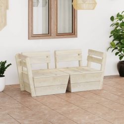 Ogrodowa sofa 2-osobowa z palet, impregnowane drewno świerkowe