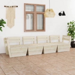 Ogrodowa sofa 4-osobowa z palet, impregnowane drewno świerkowe