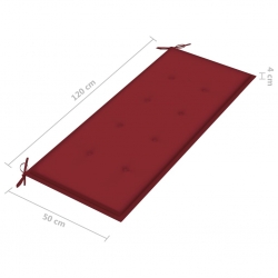 Składana ławka ogrodowa z poduszką, 118 cm, bambusowa