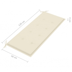 Ławka ogrodowa z poduszką, 120 cm, bambusowa